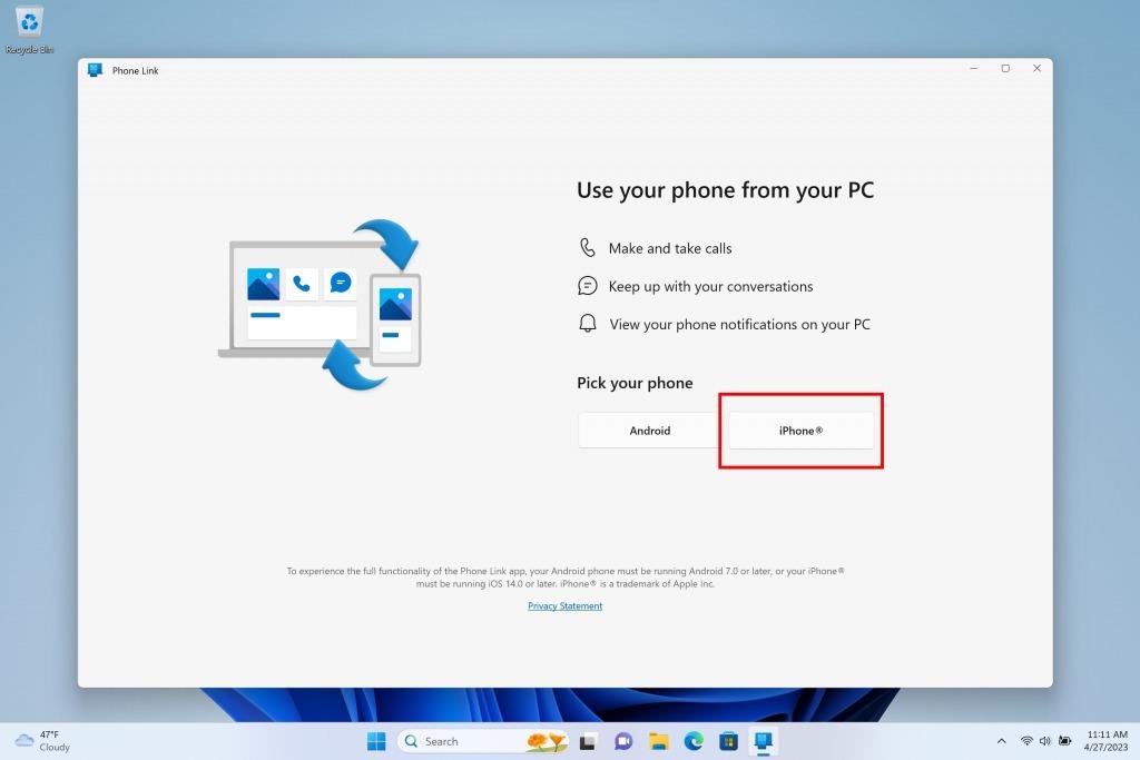 Windows 11 fica mais integrado ao iPhone com o Phone Link para iOS